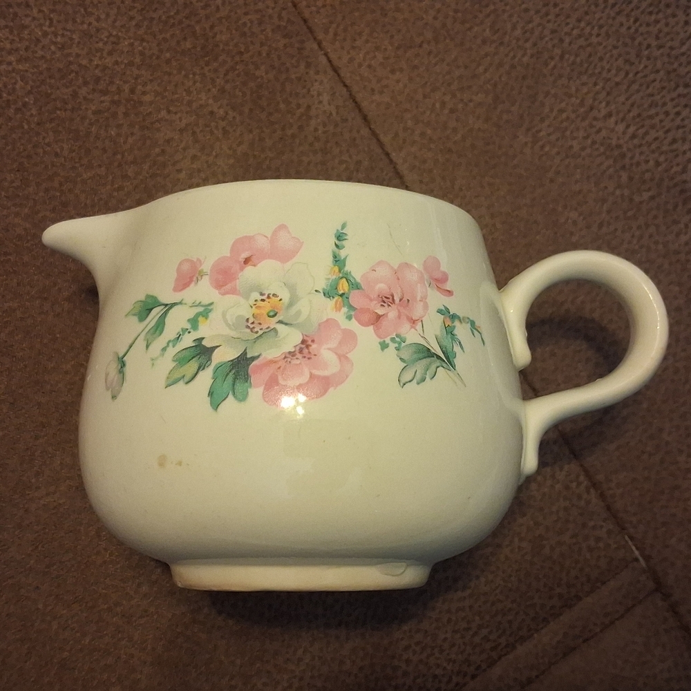 Rhythm Homer Laughlin Floral Cream Pitcher *damaged*